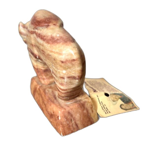 Navajo Bison Buffalo Carved Alabaster Stone Sculpture Artist Signed Todacheeny - Picture 4 of 7